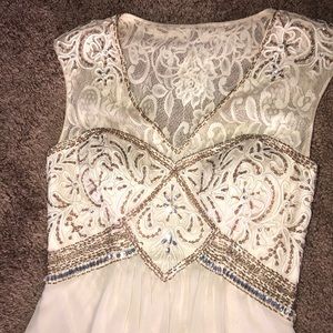 Long ivory wedding/prom dress.